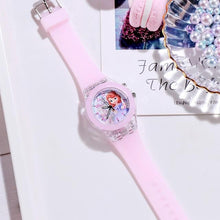 Load image into Gallery viewer, Disney Frozen Watch Princess Aisha Children's Luminous Watch Student Silicone Colorful Lights Watch gifts for girls kids watches