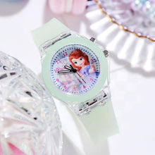 Load image into Gallery viewer, Disney Frozen Watch Princess Aisha Children's Luminous Watch Student Silicone Colorful Lights Watch gifts for girls kids watches