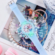Load image into Gallery viewer, Disney Frozen Watch Princess Aisha Children's Luminous Watch Student Silicone Colorful Lights Watch gifts for girls kids watches