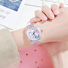Load image into Gallery viewer, Disney Frozen Watch Princess Aisha Children's Luminous Watch Student Silicone Colorful Lights Watch gifts for girls kids watches