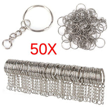 Load image into Gallery viewer, Silver Plated Metal Blank Keyring Keychain Split Ring Keyfob Key Holder Rings Women Men DIY Key Chains Key Ring Accessories