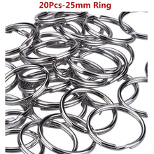 Load image into Gallery viewer, Silver Plated Metal Blank Keyring Keychain Split Ring Keyfob Key Holder Rings Women Men DIY Key Chains Key Ring Accessories