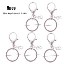 Load image into Gallery viewer, Silver Plated Metal Blank Keyring Keychain Split Ring Keyfob Key Holder Rings Women Men DIY Key Chains Key Ring Accessories