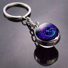 Load image into Gallery viewer, 12 Constellation Keychain Fashion Double Side Cabochon Glass Ball Keychain Zodiac Signs Jewelry For Men For Women Birthday Gift
