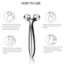 Load image into Gallery viewer, 3D Roller Massager 360 Rotate Silver Thin Face Full Body Shape Massager Lifting Wrinkle Remover Facial Massage Relaxation Tool
