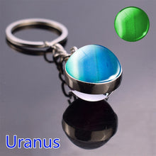 Load image into Gallery viewer, Glow In The Dark Solar System Planet Keyring Galaxy Nebula Luminous Keychain Moon Earth Sun Double Side Glass Ball Key Chain
