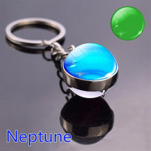 Load image into Gallery viewer, Glow In The Dark Solar System Planet Keyring Galaxy Nebula Luminous Keychain Moon Earth Sun Double Side Glass Ball Key Chain
