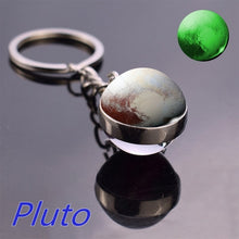 Load image into Gallery viewer, Glow In The Dark Solar System Planet Keyring Galaxy Nebula Luminous Keychain Moon Earth Sun Double Side Glass Ball Key Chain
