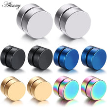 Load image into Gallery viewer, Alisouy 2pcs Punk Mens Strong Magnet Magnetic Ear Stud Set Non Piercing Earrings Fake Earrings Gift for Boyfriend Lover Jewelry
