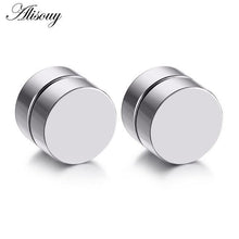 Load image into Gallery viewer, Alisouy 2pcs Punk Mens Strong Magnet Magnetic Ear Stud Set Non Piercing Earrings Fake Earrings Gift for Boyfriend Lover Jewelry

