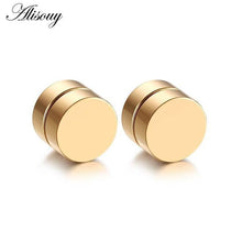 Load image into Gallery viewer, Alisouy 2pcs Punk Mens Strong Magnet Magnetic Ear Stud Set Non Piercing Earrings Fake Earrings Gift for Boyfriend Lover Jewelry
