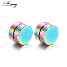 Load image into Gallery viewer, Alisouy 2pcs Punk Mens Strong Magnet Magnetic Ear Stud Set Non Piercing Earrings Fake Earrings Gift for Boyfriend Lover Jewelry
