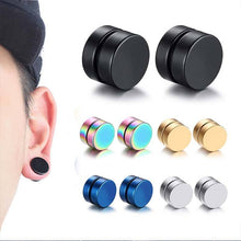 Load image into Gallery viewer, Round Beautiful Circle Non Piercing 1PC Strong Magnet Magnetic Mens Ear Clip  About6mm/8mm/10mm/12mm5 Colors Girls Earrings
