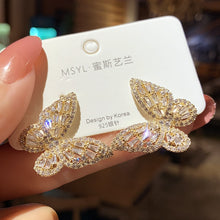 Load image into Gallery viewer, New Luxury Fashion Round Dangle Drop Korean Earrings For Women Big Butterfly  Gold Earring  for women 2020 Jewelry
