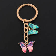 Load image into Gallery viewer, New Colorful Enamel Butterfly Keychain Insects Car Key Women Bag Accessories Jewelry Gifts
