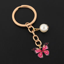 Load image into Gallery viewer, New Colorful Enamel Butterfly Keychain Insects Car Key Women Bag Accessories Jewelry Gifts
