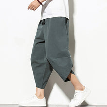 Load image into Gallery viewer, Dropshipping Summer Cotton Harem Pants Men Casual Hip Hop Trousers Cross Bloomers Calf-Length Pants Joggers Streetwear
