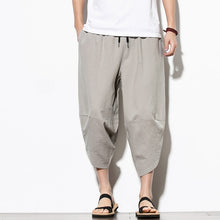 Load image into Gallery viewer, Dropshipping Summer Cotton Harem Pants Men Casual Hip Hop Trousers Cross Bloomers Calf-Length Pants Joggers Streetwear
