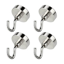 Load image into Gallery viewer, Heavy Duty Magnetic Hook, Strong Neodymium Magnets Hook for Home, Kitchen, Workplace,etc ,D16mm Hold up to 80Pounds, Pack of 4
