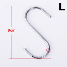 Load image into Gallery viewer, 10pcs Stainless Steel S-Shape Hook Kitchen Bedroom Multi-function Railing S Hanger Hook Clasp Holder Hooks Hanging Storage Tools
