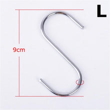 Load image into Gallery viewer, 10pcs Stainless Steel S-Shape Hook Kitchen Bedroom Multi-function Railing S Hanger Hook Clasp Holder Hooks Hanging Storage Tools
