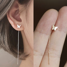 Load image into Gallery viewer, Long Tassel Butterfly Drop Earrings Silver Color 2020 Fashion Hanging Women Earrings Summer Jewelry Girls Party Gift
