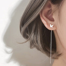 Load image into Gallery viewer, Long Tassel Butterfly Drop Earrings Silver Color 2020 Fashion Hanging Women Earrings Summer Jewelry Girls Party Gift
