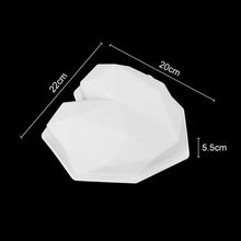 Load image into Gallery viewer, 1/8 Cavity 3D Diamond Love Heart Shape Mold Silicone Chocolate Cookie Muffin Baking Tool Sponge Mousse Dessert Cake Decorating
