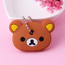 Load image into Gallery viewer, Cute Cartoon Keychain Silicone Cat Dog Protective Key Case Cover for Key Control Dust Cap Holder Gift Women Key Chain

