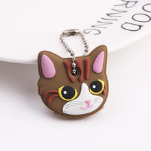 Load image into Gallery viewer, Cute Cartoon Keychain Silicone Cat Dog Protective Key Case Cover for Key Control Dust Cap Holder Gift Women Key Chain
