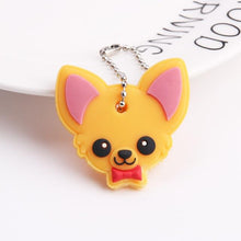 Load image into Gallery viewer, Cute Cartoon Keychain Silicone Cat Dog Protective Key Case Cover for Key Control Dust Cap Holder Gift Women Key Chain
