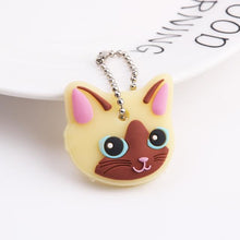 Load image into Gallery viewer, Cute Cartoon Keychain Silicone Cat Dog Protective Key Case Cover for Key Control Dust Cap Holder Gift Women Key Chain
