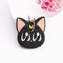 Load image into Gallery viewer, Cute Cartoon Keychain Silicone Cat Dog Protective Key Case Cover for Key Control Dust Cap Holder Gift Women Key Chain
