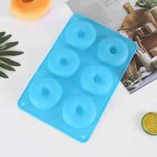 Load image into Gallery viewer, 6 Cavity Donut Mold Silicone Non-stick Baking Tray Heat-resistant Reusable Folded Donuts Maker Colorful Soft Dessert Making Tool
