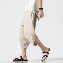 Load image into Gallery viewer, Dropshipping Summer Cotton Harem Pants Men Casual Hip Hop Trousers Cross Bloomers Calf-Length Pants Joggers Streetwear
