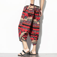 Load image into Gallery viewer, Dropshipping Summer Cotton Harem Pants Men Casual Hip Hop Trousers Cross Bloomers Calf-Length Pants Joggers Streetwear
