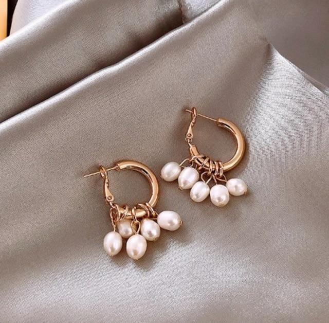 2021 New Trendy Moon Dangle Earrings For Women Temperament Pearl Cherry Cat Rhinestone Pendant Earring Girl Party Jewelry Gift