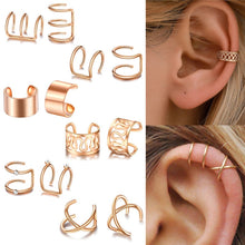 Load image into Gallery viewer, Ear Cuff Gold Leaves Non-Piercing Ear Clips Fake Cartilage Earring Jewelry For Women Men Wholesale gifts
