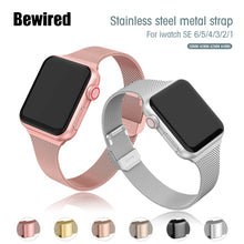 Load image into Gallery viewer, Slim Watch Band for Apple Watch SE 6/5/4 40MM 44MM Metal Bracelet Loop Strap for iWatch Series 3/2/1 38MM 40MM Wrist Watchband
