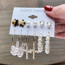 Load image into Gallery viewer, Fashion Gold Hoop Earrings Set Women Pearl Hoop Earrings Oversize Metal Circle Punk Earring 2020 Female Fashion Jewelry
