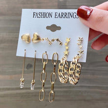 Load image into Gallery viewer, Fashion Gold Hoop Earrings Set Women Pearl Hoop Earrings Oversize Metal Circle Punk Earring 2020 Female Fashion Jewelry

