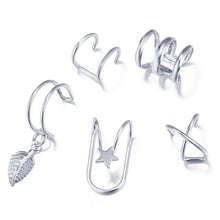 Load image into Gallery viewer, 7pcs Fashion Gold Star Leaves Non-Piercing Ear Clip Earrings For Women Simple Fake Cartilage Ear Cuff Jewelry Clip Accessories
