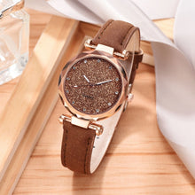 Load image into Gallery viewer, Casual Women Romantic Starry Sky Wrist Watch bracelet Leather Rhinestone Designer Ladies Clock Simple Dress Gfit  Montre Femme
