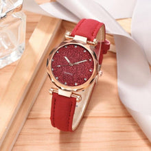 Load image into Gallery viewer, Casual Women Romantic Starry Sky Wrist Watch bracelet Leather Rhinestone Designer Ladies Clock Simple Dress Gfit  Montre Femme
