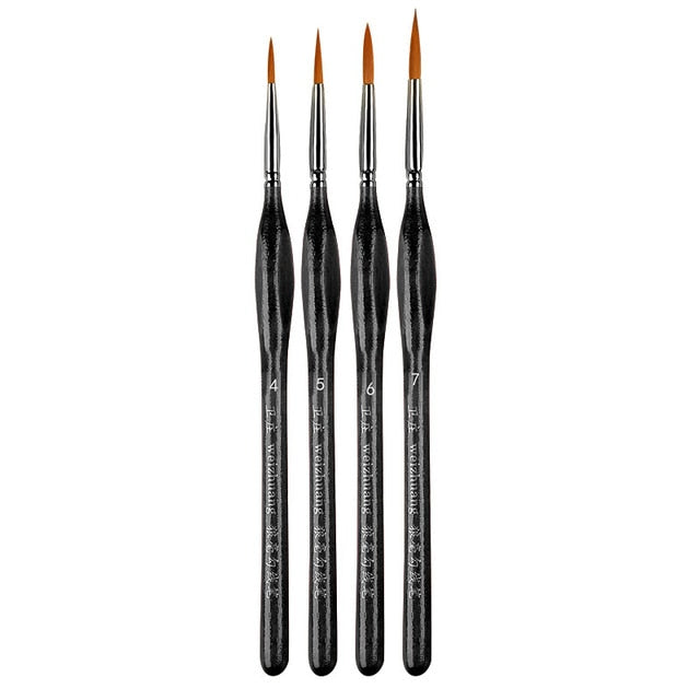 1Set Numbers Brushes Artistic Accessories Multipurpose Painting Supplies Sketch Pen Oil Painting Pens Red/Black Wooden