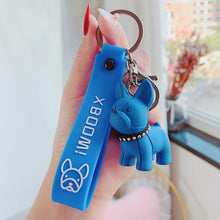 Load image into Gallery viewer, Fashion Punk French Bulldog Keychain PU Leather Dog Keychains for Women Bag Pendant Jewelry Trinket Men's Car Key Ring Key Chain
