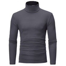 Load image into Gallery viewer, turtleneck for men Solid colour slim elastic thin pullover men Spring Autumn turtleneck men knitting brand sweater men
