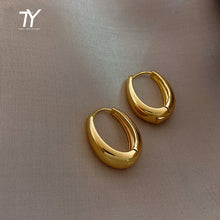 Load image into Gallery viewer, 2020 New Classic Copper Alloy Smooth Metal Hoop Earrings For Woman Fashion Korean Jewelry Temperament Girl&#39;s Daily Wear earrings
