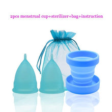 Load image into Gallery viewer, Medical Silicone Menstrual Cup Foldable Silicone Cup for Clean Menstrual Period Cup Lady Menstrual collector &amp; Face cleab brush
