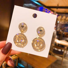 Load image into Gallery viewer, Women's Geometric Drop Earrings 2021 New Round Pendant Earrings Party Jewelry Gift Golden Fashion Trend Fashion Stud Earrings
